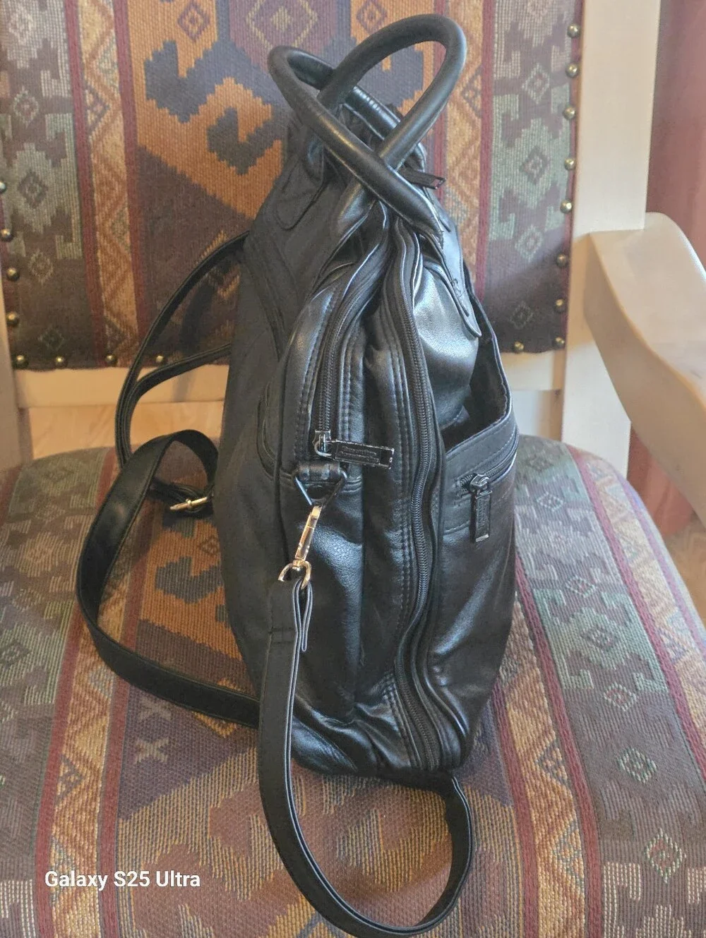 Vintage Genuine Leather Executive Briefcase / Laptop Bag - Black